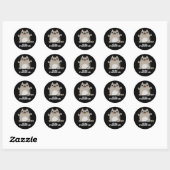 Sticker Rond Restez Paw-sitive Funny Chat Pun Dark BG (Feuille)