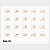 Sticker Rond Restez Pawsitive Mignon Teckel (Feuille)