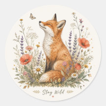 Restez Sauvage Renard Fleur Sauvage Forêt Renard