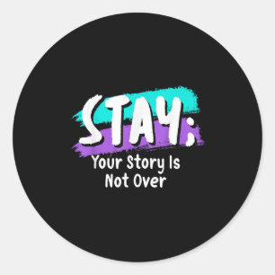 Sticker Rond Restez sensibilisé à la prévention du suicide Votr