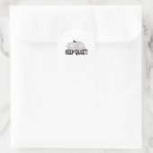 Sticker Rond Restez tranquille Lazy endormi chat (Sac)