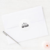 Sticker Rond Restez tranquille Lazy endormi chat (Enveloppe)