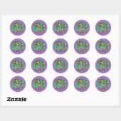 Sticker Rond Restez Trippy Psychedelic Mushroom Eye (Feuille)