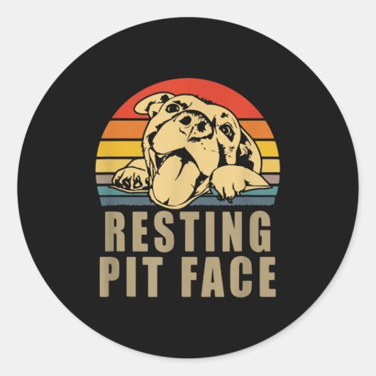 Sticker Rond Resting T Face - Tbull Lovers Gift For Men And Wom (Devant)