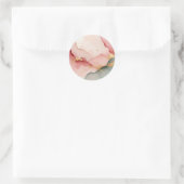 Sticker Rond Résumé Abstrait Rose Teal Or (Sac)