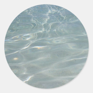 Sticker Rond Résumé d'eau des Caraïbes Bleu Nature