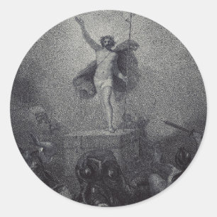 Sticker Rond Résurrection de Jésus-Christ