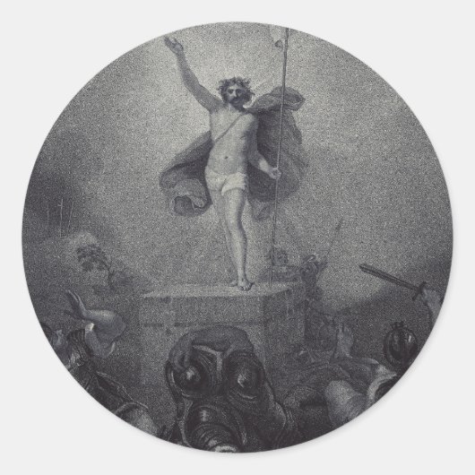Sticker Rond Résurrection de Jésus-Christ (Devant)