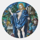 Sticker Rond Résurrection religieuse catholique de Pâques (Devant)