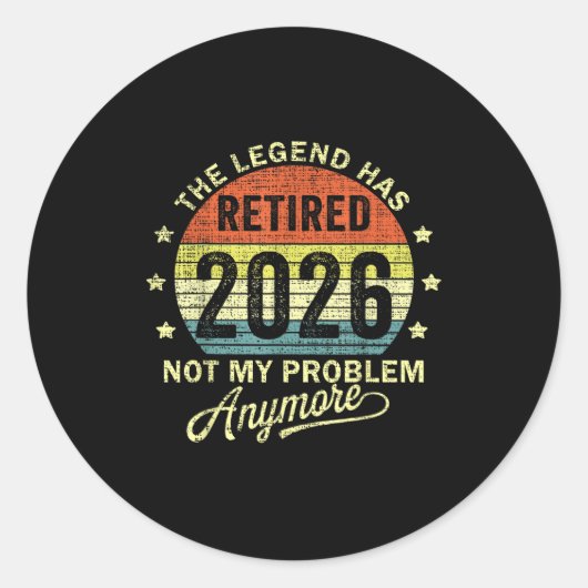 Sticker Rond Retired 2026 Retirement 2026  (Devant)