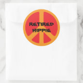 Sticker Rond Retired Hippie (Sac)