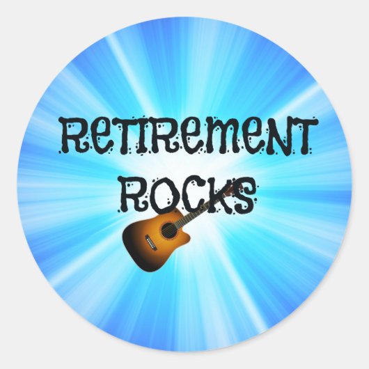 Sticker Rond Retirement Rocks, design populaire, (Devant)