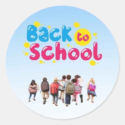 Sticker Rond Retour à l'école (Devant)