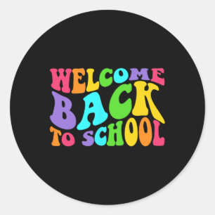 Sticker Rond Retour À L'École 1Er Jour Élèves Enseignant