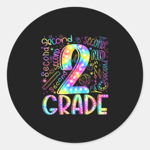 Sticker Rond Retour à l'école 2e deuxième année cravate teintur