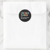 Sticker Rond Retour à l'école 5e année enseignant équipe Fun De (Sac)