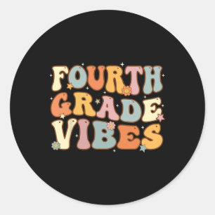 Sticker Rond Retour à l'école ambiance quatrième année élève en
