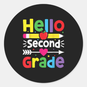 Sticker Rond Retour À L'École Bonjour Équipe de 2e année B