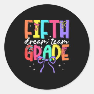 Sticker Rond Retour À L'École Cinquième Année Dream Équipe Ense