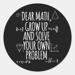Sticker Rond Retour À L'École Citation Math Pour Filles Garçons