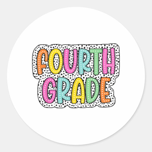 Sticker Rond Retour À L'École Dalmatie Dots Enseignant Étudiant (Devant)