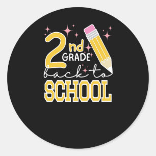 Sticker Rond Retour À L'École En Deuxième Année