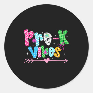 Sticker Rond Retour À L'École Enseignant Super Pré-k Vibes Sour