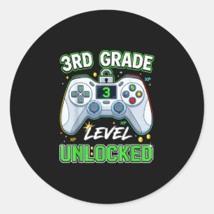 Sticker Rond Retour à l'école garçons de 3e année joueur premie