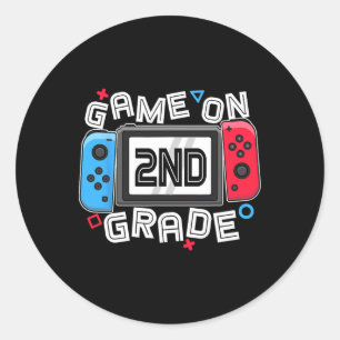 Sticker Rond Retour à l'école jeu activé 2e année amusant joueu