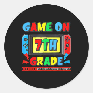 Sticker Rond Retour à l'école, jeu activé, 7e année, enfants ga