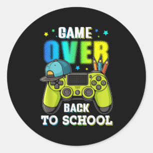 Sticker Rond Retour À L'École Jeu Pour Garçon Enfants Joueurs G