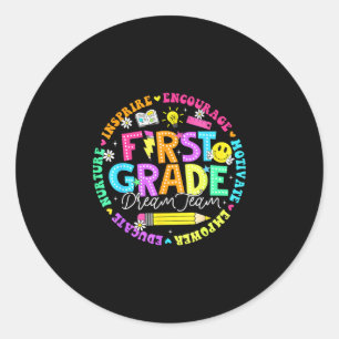 Sticker Rond Retour à l'école première année équipe de rêve ens