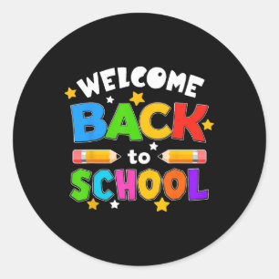 Sticker Rond Retour à l'école Professeur Drôle d'amour pour les