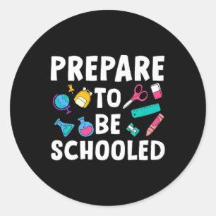 Sticker Rond Retour À L'École Tenue De Professeur Drôle Se Prép