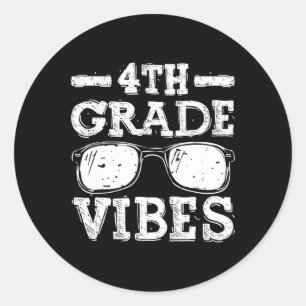 Sticker Rond Retour à l'école Vibes de 4e année