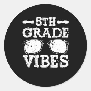Sticker Rond Retour à l'école Vibes de 5e année