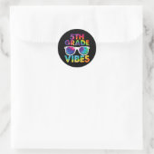 Sticker Rond Retour À L'École Vibes De 5E Année Tie Dye Cinquiè (Sac)