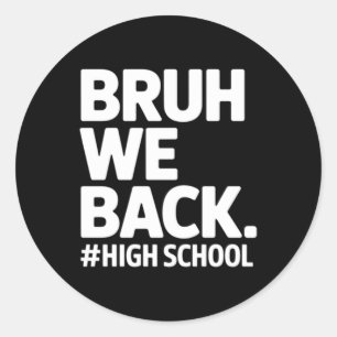 Sticker Rond Retour au lycée, premier jour d'école adolescent