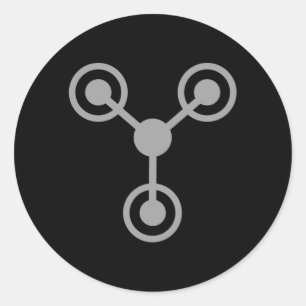 Sticker Rond Retour aux années 80 par Time Travel Machine