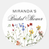 Sticker Rond Retour de Baby Shower Champêtre Minimaliste (Devant)