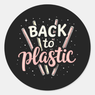 Sticker Rond Retour En Plastique