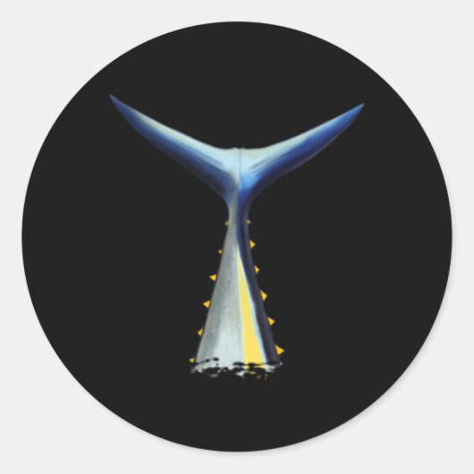 Sticker Rond Retour Imprimer Thon de pêche en haute mer Tail th (Devant)