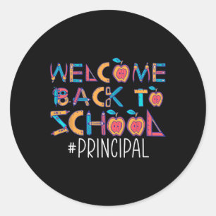 Sticker Rond Retourner À L'École Principal