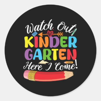 Sticker Rond Retourner À L'École Suivre Le Jardin D'Enfants Ici