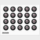 Sticker Rond Retourner La Fleur Rose Daisy Sensibilisation au c (Feuille)