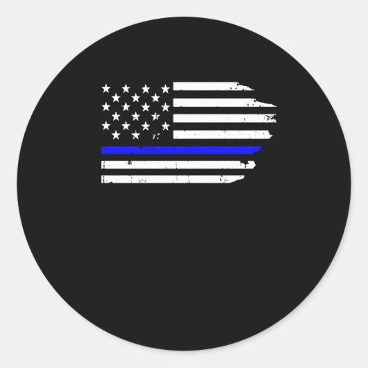 Sticker Rond Retourner L'Autocollant Drapeau Bleu (Devant)