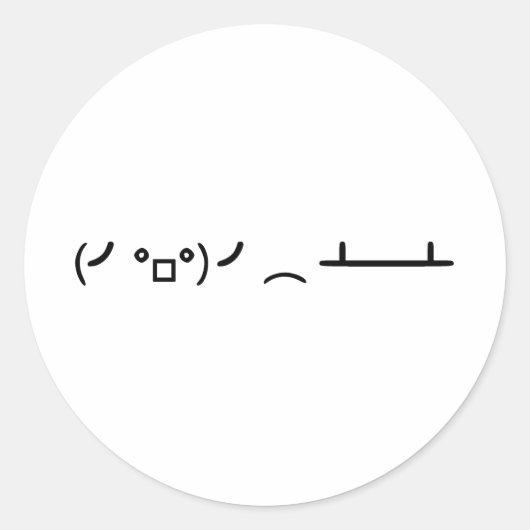 Sticker Rond Retourner le tableau Ascii Emoticon (Devant)