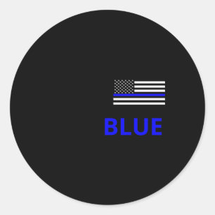 Sticker Rond Retournez L'Autocollant Pavillon Bleu Américain