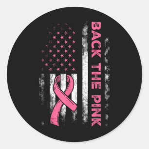 Sticker Rond Retournez Le Drapeau Pink Us Sensibilisation au ca