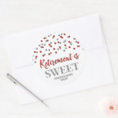 Sticker Rond Retraite Confetti Argent Rouge est doux (Enveloppe)